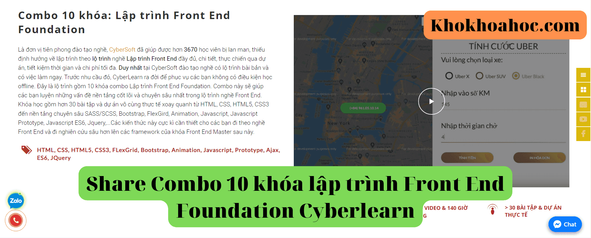 Share Combo 10 khóa lập trình Front End Foundation Cyberlearn