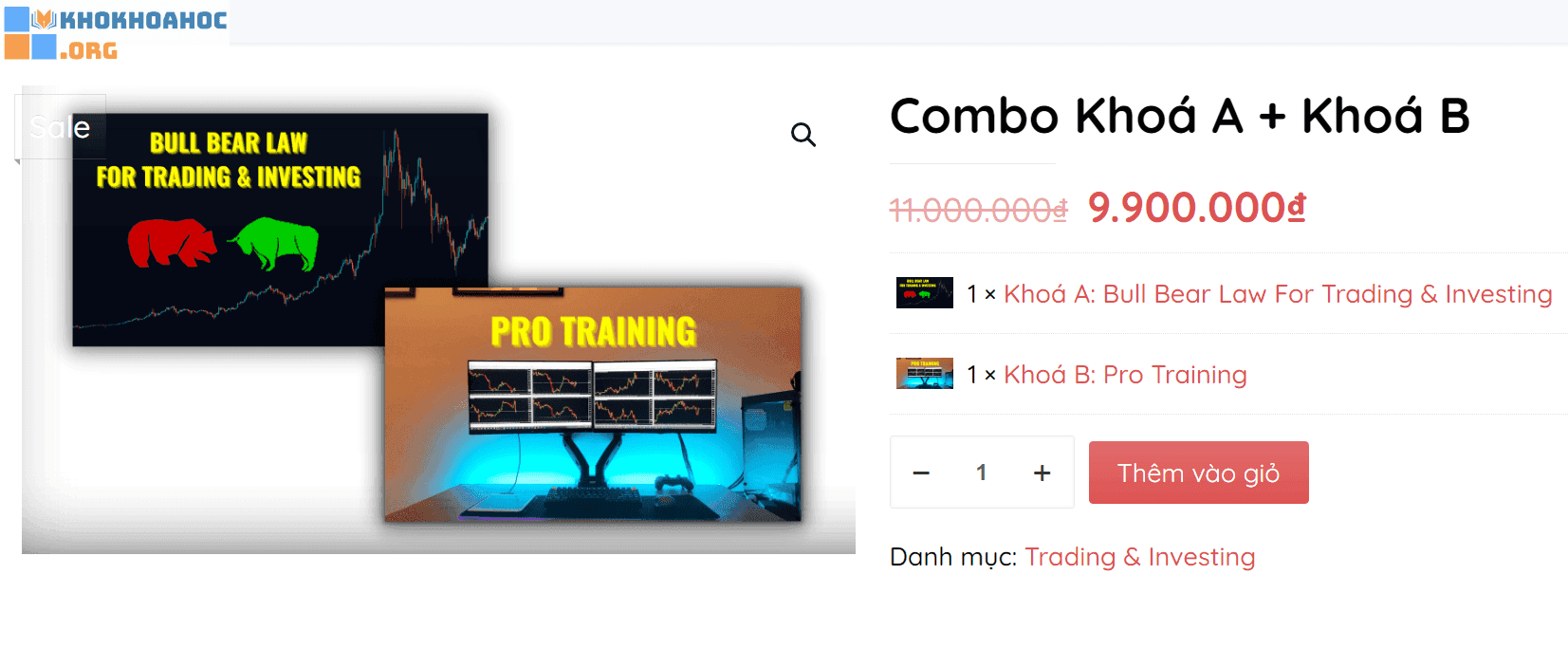 Combo Khóa học NUKIDA Khoá B: Pro Training - Khóa A: Bull Bear Law
