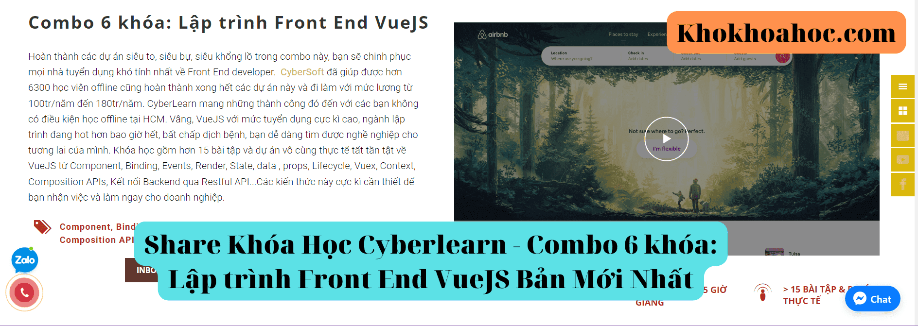 Share Khóa Học Cyberlearn - Combo 6 khóa Lập trình Front End VueJS Bản Mới Nhất
