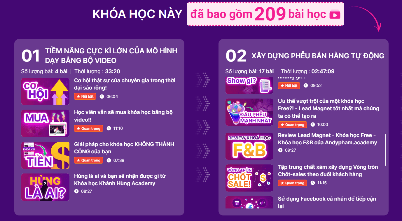 Khóa học dạy bán khóa học